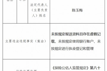 北京众信保险公估宁波分公司被罚未按规定进行执业登记和管理